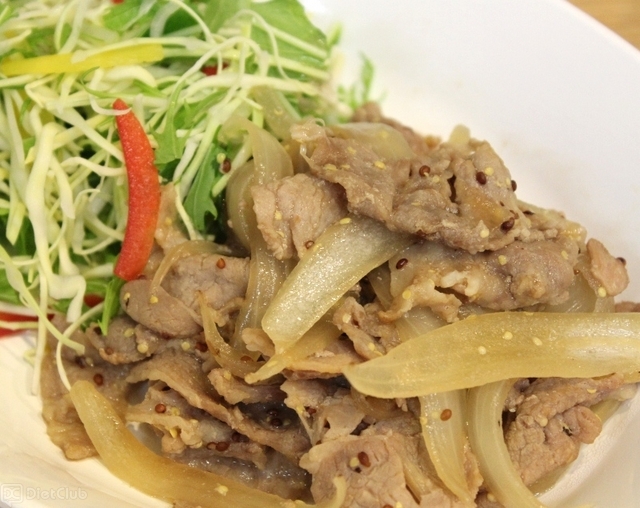 試食会で用意されていた「豚こまの和風粒マスタード炒め」