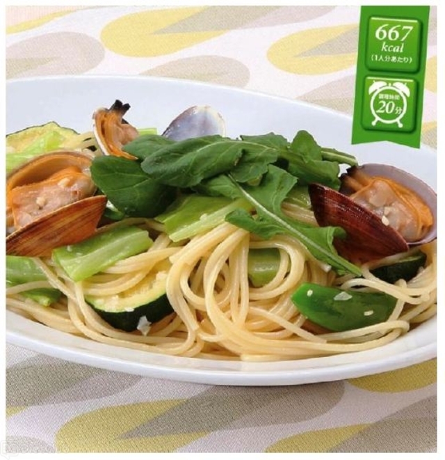 コラボレーションレシピ「あさりとたっぷり野菜の和風パスタ」